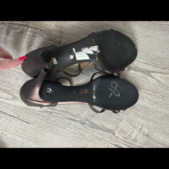 Gianni bini strap brown metallic womens size 10 shoes - Picture 5 of 6